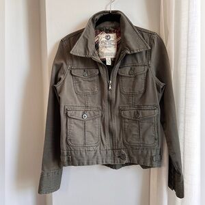 Lucky Brand Cotton Army Green Khaki Utility Military Jacket, s